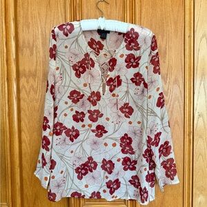The Limited Red Floral Women's Blouse